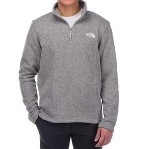 The North Face Men's Gray Quarter Zip Fleece Long Sleeve Pullover Size Small